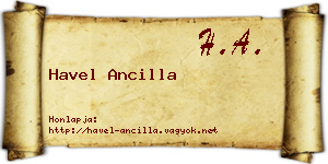 Havel Ancilla névjegykártya